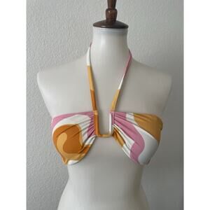 Beach Joy Swim Bikini Halter Top Geometric Print Swimwear Beach Summer